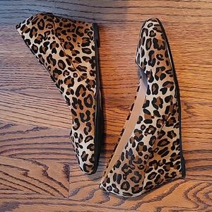 Size 8 1/2 leopard print wedges NWOT